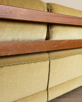 Sculptural Scandinavian Oak & Mohair Daybed / Sofa, 1970's