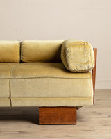 Sculptural Scandinavian Oak & Mohair Daybed / Sofa, 1970's