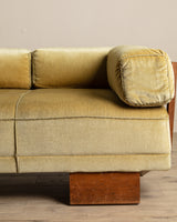 Sculptural Scandinavian Oak & Mohair Daybed / Sofa, 1970's