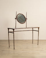 Solid Bronze Vanity Table w/ Mirror Manner of Alberto Giacometti, USA, 1960's
