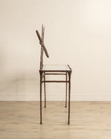 Solid Bronze Vanity Table w/ Mirror Manner of Alberto Giacometti, USA, 1960's