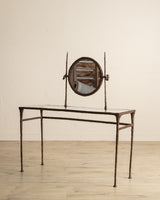 Solid Bronze Vanity Table w/ Mirror Manner of Alberto Giacometti, USA, 1960's