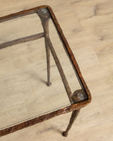 Solid Bronze Vanity Table w/ Mirror Manner of Alberto Giacometti, USA, 1960's
