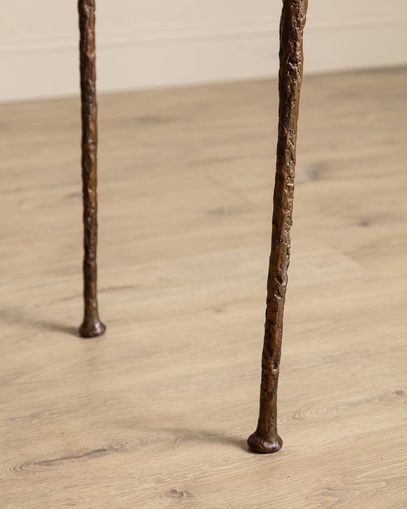 Solid Bronze Vanity Table w/ Mirror Manner of Alberto Giacometti, USA, 1960's