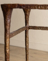 Solid Bronze Vanity Table w/ Mirror Manner of Alberto Giacometti, USA, 1960's
