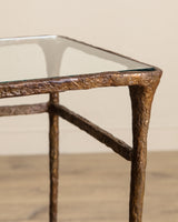 Solid Bronze Vanity Table w/ Mirror Manner of Alberto Giacometti, USA, 1960's