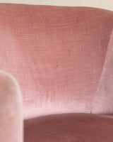 Art Deco Inlaid Mahogany & Velour Club Chair, Sweden, 1930's