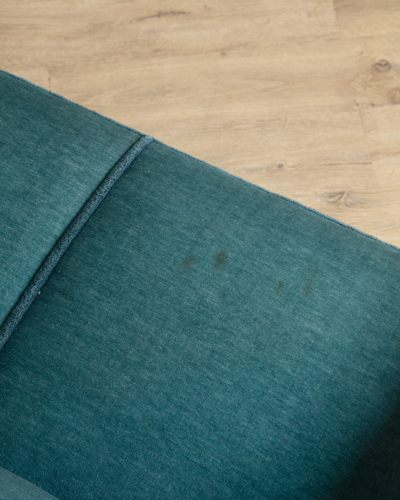 Mid Century Teal Mohair Sofa w/ Rope Trim, Denmark, 1960's