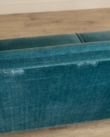 Mid Century Teal Mohair Sofa w/ Rope Trim, Denmark, 1960's