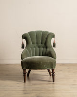 Pair of Swedish Tassel Back Mohair Parlor Chairs, 1930's