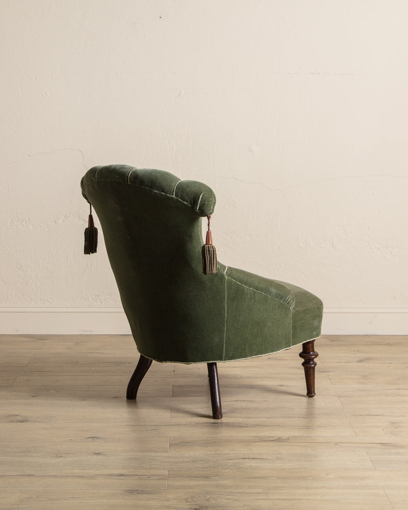 Pair of Swedish Tassel Back Mohair Parlor Chairs, 1930's