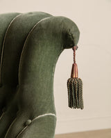 Pair of Swedish Tassel Back Mohair Parlor Chairs, 1930's