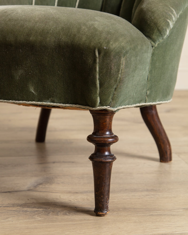 Pair of Swedish Tassel Back Mohair Parlor Chairs, 1930's