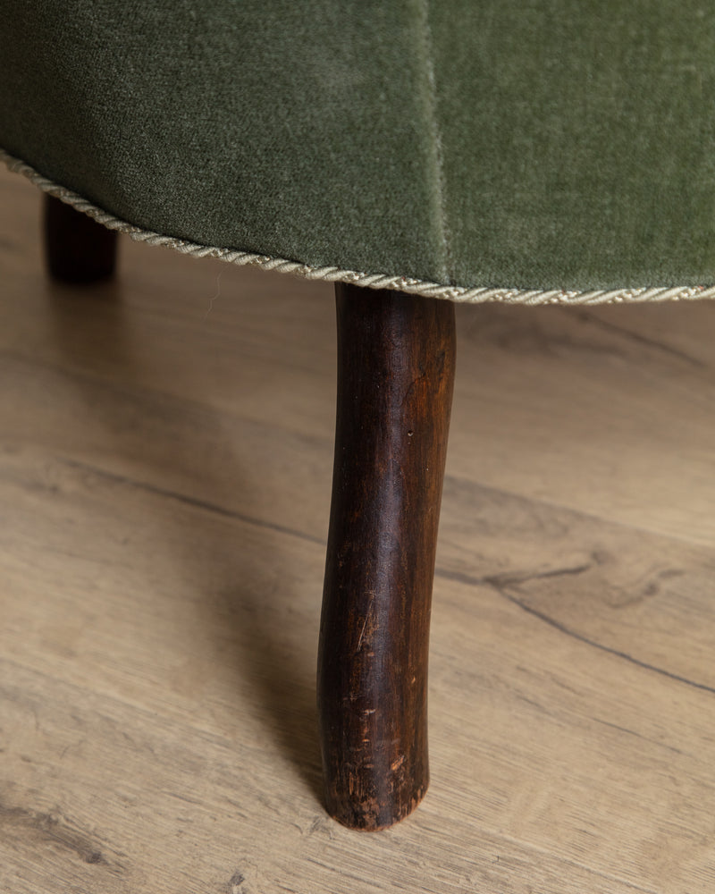 Pair of Swedish Tassel Back Mohair Parlor Chairs, 1930's