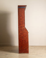 Scandinavian Folk Art Painted Secretary Cabinet, Dated 1916