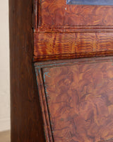 Scandinavian Folk Art Painted Secretary Cabinet, Dated 1916