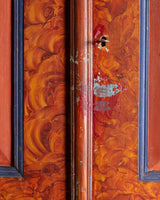 Scandinavian Folk Art Painted Secretary Cabinet, Dated 1916