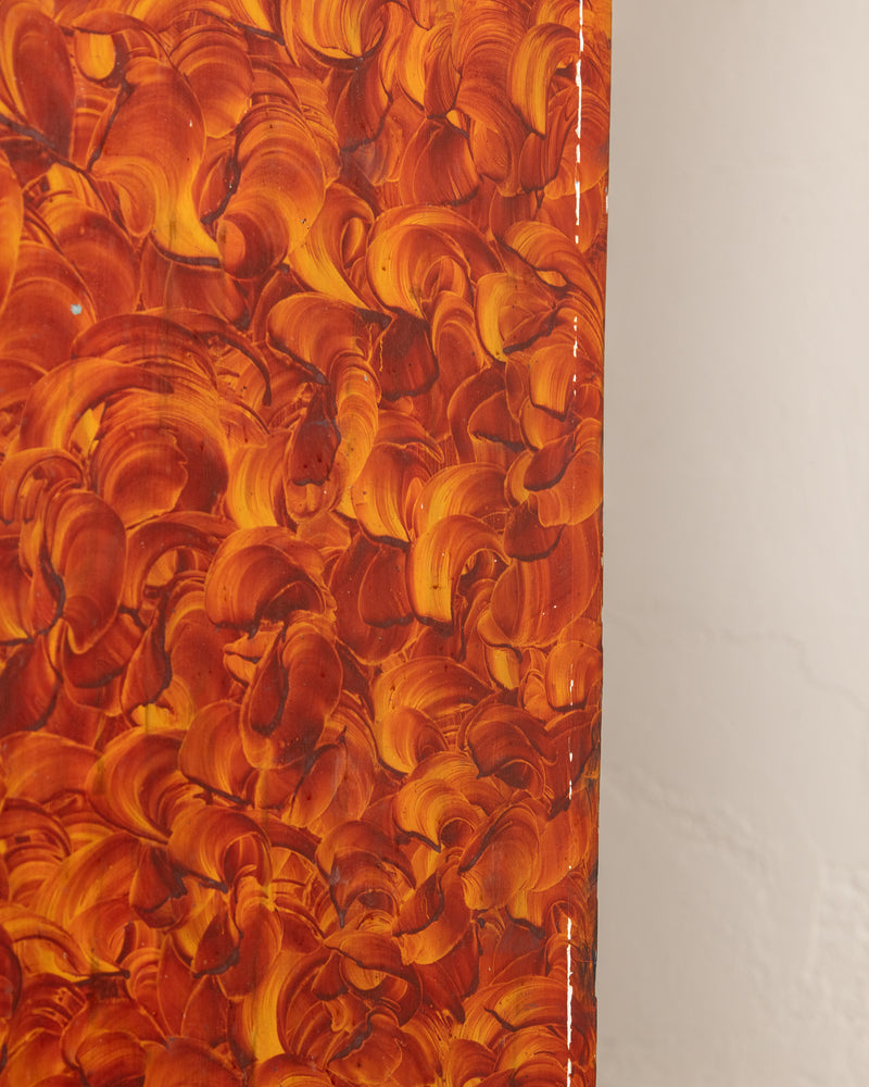 Scandinavian Folk Art Painted Secretary Cabinet, Dated 1916