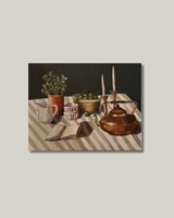 "Striped Table" Print: 11x14