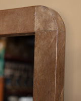 55" Parchment Wall Mirror with Rounded Corners, France, 1960's - Lone Fox