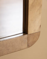 55" Parchment Wall Mirror with Rounded Corners, France, 1960's - Lone Fox