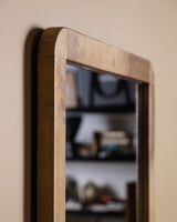 55" Parchment Wall Mirror with Rounded Corners, France, 1960's - Lone Fox