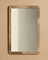 55" Parchment Wall Mirror with Rounded Corners, France, 1960's - Lone Fox