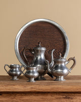 5pc Pewter + Wood Tea Set - Lone Fox