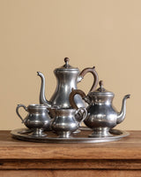5pc Pewter + Wood Tea Set - Lone Fox