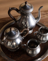 5pc Pewter + Wood Tea Set - Lone Fox