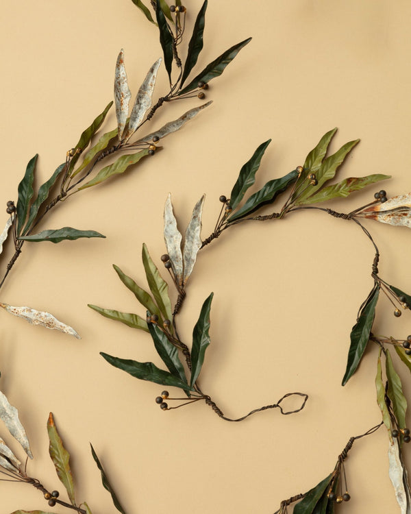 72"L Hand - Painted Leaves & Berries Garland - Lone Fox