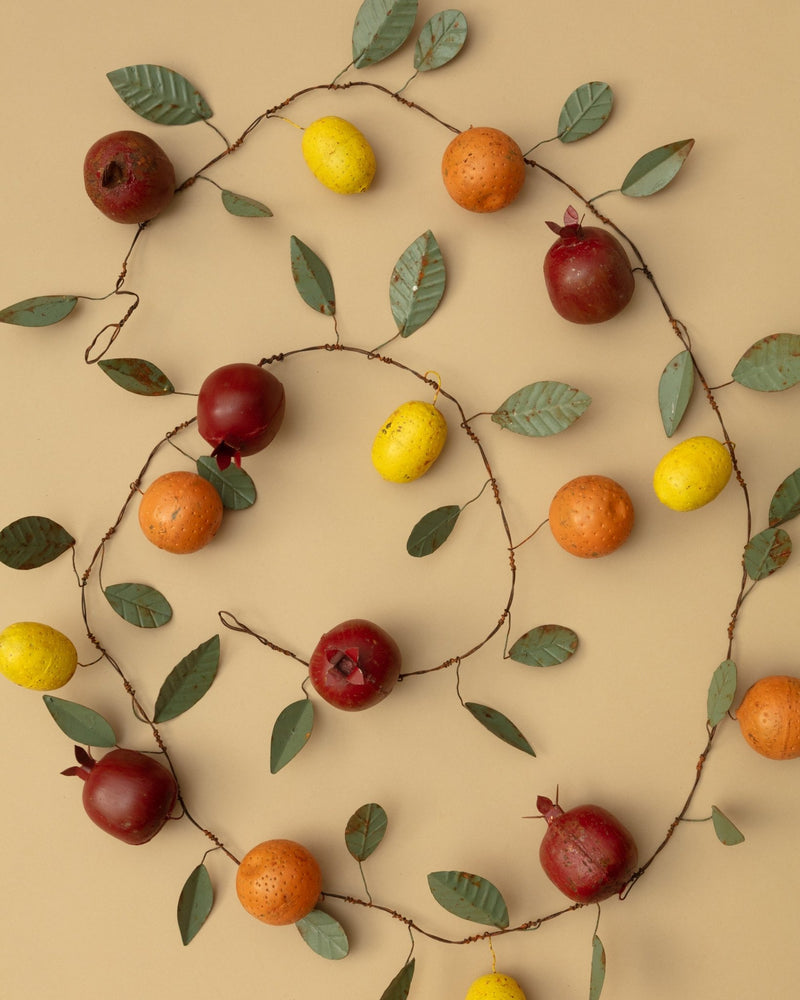 72"L Hand - Painted Metal Toleware Fruit Garland - Lone Fox