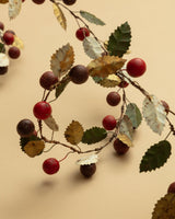 72"L Hand - Painted Metal Toleware Ivy & Berries Garland - Lone Fox