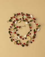72"L Hand - Painted Metal Toleware Ivy & Berries Garland - Lone Fox