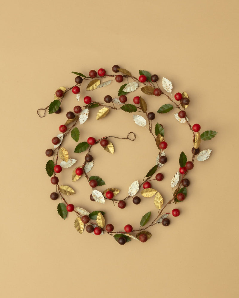 72"L Hand - Painted Metal Toleware Ivy & Berries Garland - Lone Fox