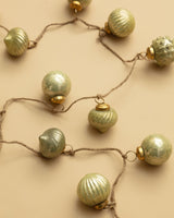 72"L Olive Embossed Mercury Glass Ornament Garland - Lone Fox