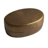 Oval Antiqued Brass Jewelry Pill  Box