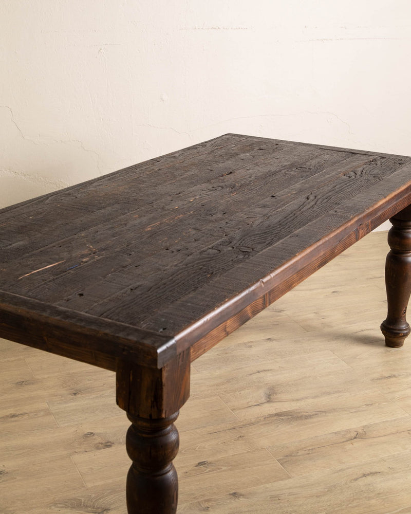 84" Dark Pine Turned Leg Dining Table - Lone Fox