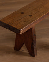 88" Oak Plank Bench, France, 1920's (2 Available) - Lone Fox