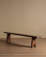 88" Oak Plank Bench, France, 1920's (2 Available) - Lone Fox