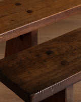 88" Oak Plank Bench, France, 1920's (2 Available) - Lone Fox