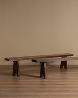 88" Oak Plank Bench, France, 1920's (2 Available) - Lone Fox