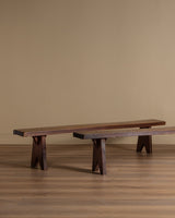 88" Oak Plank Bench, France, 1920's (2 Available) - Lone Fox