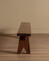 88" Oak Plank Bench, France, 1920's (2 Available) - Lone Fox
