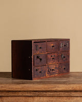 9 Drawer Tabletop Hardware Chest, American, 1930's - Lone Fox