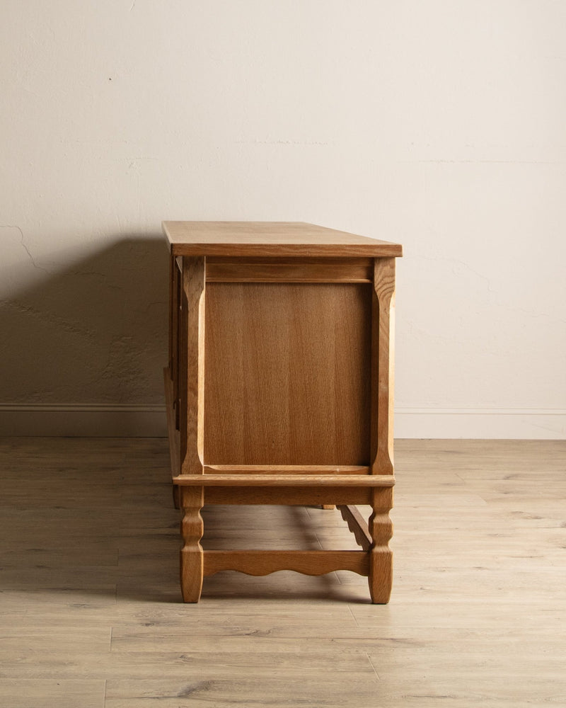 92" Danish Oak Sideboard w/ Wavy Apron by Henning Kjaernulf, 1970s's - Lone Fox