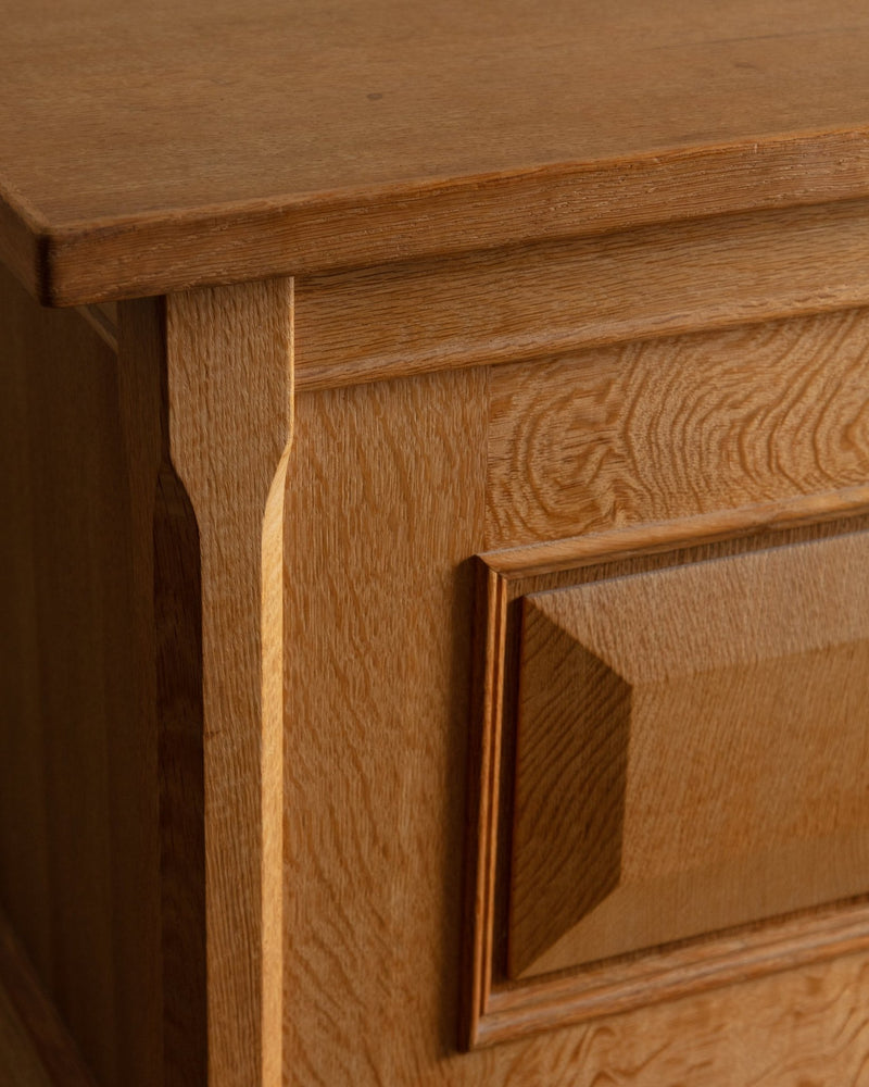 92" Danish Oak Sideboard w/ Wavy Apron by Henning Kjaernulf, 1970s's - Lone Fox