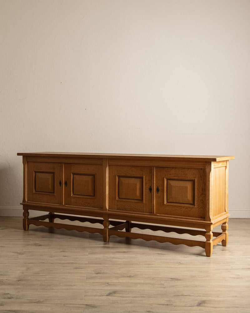 92" Danish Oak Sideboard w/ Wavy Apron by Henning Kjaernulf, 1970s's - Lone Fox
