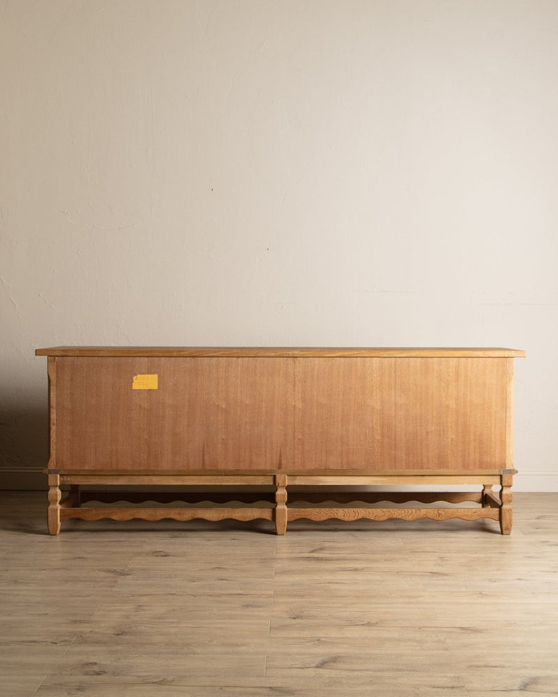 92" Danish Oak Sideboard w/ Wavy Apron by Henning Kjaernulf, 1970s's - Lone Fox