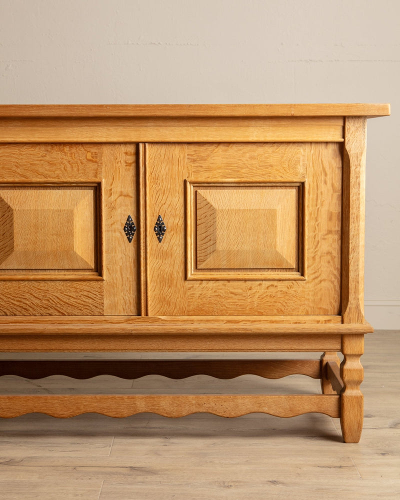 92" Danish Oak Sideboard w/ Wavy Apron by Henning Kjaernulf, 1970s's - Lone Fox